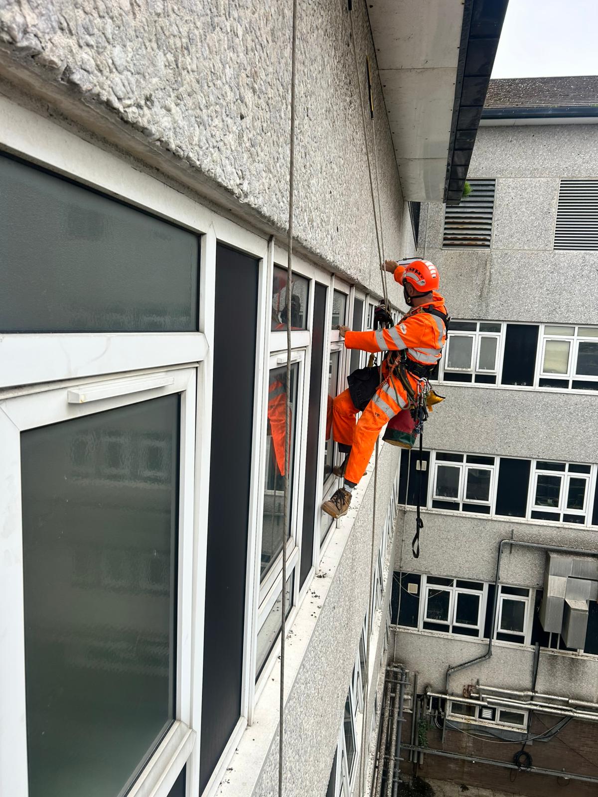 Brope rope access technician working at height